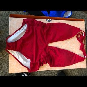 Red one piece swimsuit